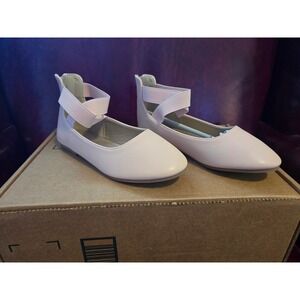 New Kids Light Pink Ballet Flats with Ankle Strap and Zipper Size 2